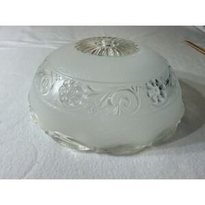 Vintage ART DECO Frosted Glass Lamp CEILING LIGHT FIXTURE Shade 12 1/4"